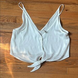 Free People White Tie-Front Camisole